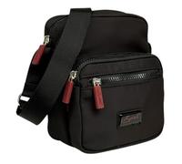 Spirit Cabot Eco Friendly Polyester Waterproof Crossbody -Lightweight - Travel Bag - Multiple Sections & Adjustable Strap - Small Size (Black/Burgundy Zips)