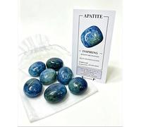 Spirit Crystals Apatite Tumbled Stones Set with Organza Bag 100g info Card Crystal Gift