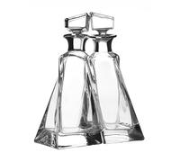 Spirit Decanter Crystal and Hallmarked Sterling Silver Entwined Lovers Decanters British Made by Broadway & Co. Gift Boxed