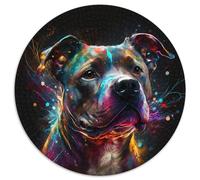 Spirit Dog Puzzle 1000 Pieces Jigsaw Round Paper Puzzles Family Bonding Activity, Home Decor Gift, Family Toy Game 1000pcs (67.5x67.5cm)