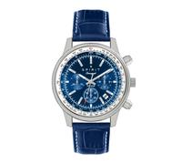 Spirit Gents Blue Dial Blue Croc Leather Strap Chronograph Watch