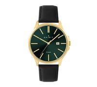 Spirit Gents Green Dial Black Leather Strap Watch