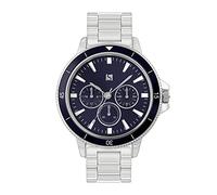 Spirit Gent's Silver Bracelet Watch with Navy Satin Dial ASPG57