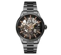 Spirit Gents Skeleton Automatic Black Plated Bracelet Watch