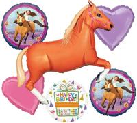 Spirit Horses Riding Free Birthday Party Supplies Tan Horse Balloon Bouquet Decorations