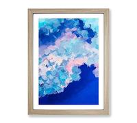 Spirit In The Sky Abstract Framed Wall Art Print A2 Oak