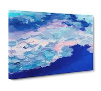 Spirit In The Sky Blue Pink Canvas Print | Gallery Wrapped 30mm Frame Wall Art | 20x14 inches | Ready to Hang | Modern Picture | Living Room Bedroom Lounge Office