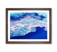 Spirit In The Sky Blue Pink Modern Art Framed Print | A2 Walnut Framed Wall Art | Ready to Hang | Modern Landscape Picture | Living Room Bedroom Lounge Office
