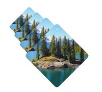 Spirit Island in Lake Car Air Fresheners Cards Set of 4 Pieces Personalized Car Fresheners Gifts for Men Women Auto Aromatherapy Tablets Hanging Scented Cards for Wardrobe Bathroom