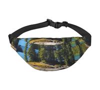 Spirit Island in Lake Fanny Pack for Men Women Belt Bag Fashion Waist Bag Everywhere Crossbody Bag Wallet Hip Bum Bag with Adjustable Strap Waterproof Chest Bag for Travel Hiking Sports, Black, One