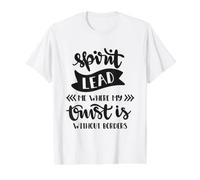 Spirit Lead Me Without Borders Religious Christian Faith Value Graphic T-Shirt, Men, White, M