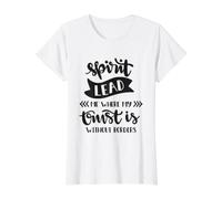 Spirit Lead Me Without Borders Religious Christian Faith Value Graphic T-Shirt, Women, White, S
