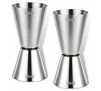 Spirit Measures 25ml 50ml Set - 2Pack 304 Stainless Steel Jigger Spirit Measure Set Cocktail Measure Cup Set Whisky Shot Measure for Gin Alcohol Drink