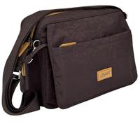 Spirit - Medium Lightweight Waterproof Crossbody Bag with Multiple Pockets, Zipped Section and Adjustable Woven Strap - Gifts for Women (Dark Chocolate/Mustard)