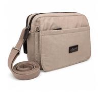 Spirit - Medium Lightweight Waterproof Crossbody Bag with Multiple Pockets, Zipped Section and Adjustable Woven Strap - Gifts for Women (Mink/Dark Chocolate)