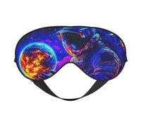 Spirit Neon Galaxy Space Print Sleep Mask with Adjustable Strap, Comfortable Eye Cover for Travel, Yoga, Napping, Sleeping & Relaxation