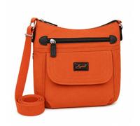 Spirit Nylon Showerproof Crossbody Bag, Orange/Dark Chocolate