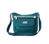 Spirit - Nylon Showerproof Crossbody Bag - Unisex Lightweight Travel Bag with Multiple Pockets and Adjustable Strap (Jade Green/Light Grey Trim)