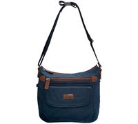 Spirit - Nylon Showerproof Crossbody Bag - Unisex Lightweight Travel Bag with Multiple Pockets and Adjustable Strap - Navy Tan
