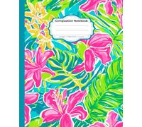 "Spirit of Aloha" Preppy Hawaiian Print Composition Notebook - Azure Blue!