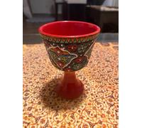 SPIRIT OF ART Handmade Pottery Cup Jar - 4” x 2.5” | Hand-Painted Enamel Finish | Clay with Natural Dyes | Decorative & Practical Gift for Men & Women | Cultural Royalty-Inspired Design