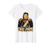 Spirit of Chief Joseph Nez Perce Native Pride Value Graphic T-Shirt, Women, White, XL