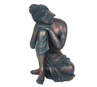 Spirit of Equinox Stunning Blue Hands on Knee Buddha Statue - 35.5cm x 22.5cm (1 Pc.) - Unique & Tranquil Design, Premium Resin Decorative Art Piece - Perfect for Zen Home Decor