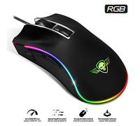SPIRIT OF GAMER- Gaming Mouse PRO-M6 - Backlit LED RGB Colors - Customizable - Up to 6400 DPI - 2 Parametrible Profiles - 8 Programmable Buttons + Scroll Wheel - Key for Snipers