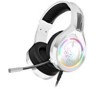 SPIRIT OF GAMER - PRO H8, RGB White Wired Gaming Headset with Microphone, Compatible with PS5, PS4, Xbox, Switch & PC, Stereo Audio 2.0, USB & Jack Output, Leatherette Cushion & Adjustable Headband