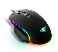 Spirit Of Gamer PRO M1, Gaming Mouse Wired, 7 Programmable Buttons, Optical Sensor 8000 DPI, Customisable RGB Backlighting, Computer Mouse Ergonomic with Thumbrest, Gaming PC Compatible