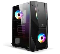 Spirit Of Gamer - ROGUE V - PC Gamer ATX/mATX/ITX Case - Front Panel and Tempered Glass Wall - 2 x 120mm Addressable RGB LED Fans - AURA/MSI MYSTIC/ASROCK 3Pin Compatible