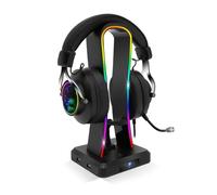 SPIRIT OF GAMER - SENTINEL - Multifunction Gaming Headset Stand - 11 Light Effects - Compatible PC and Console - 4 USB Ports - USB-C Cable and Removable Mouse Cable Guide Included