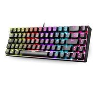 Spirit Of Gamer XPERT K150: TKL 60% Mechanical Gaming Keyboard, 69 Blue Mechanical Keys, N-Key Rollover, 100% Anti-Ghosting, RGB Backlighting 21 Modes, Replaceable Switches (2 Extra Included)