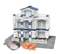 Spirit of Reon Generic DIY Mini Brick House Construction Kit - Creative Architecture and Craft Project with Mini Bricks & Cement | Realistic DIY Model Building Kit for Families (White Villa)