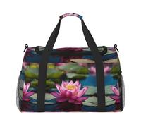 spirit of the lotus print Carry on Luggage for Women Men Shoulder Weekender Crossbody Bag for Yoga Travel Must Haves, Black, One Size