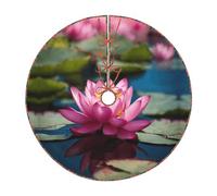 Spirit Of The Lotus Print Festive Christmas Tree Skirt Holiday New Year Party Xmas Festive Occasions Decor
