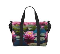 spirit of the lotus print Gym Bag for Women,Carry on Weekender Overnight Duffle Bag,Personal Item Tote Bag, Black, One Size