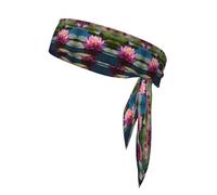 Spirit of The Lotus Print Head Tie Headbands Athletic Sweatbands for Men Women Head Tie Sport Bandana for Yoga Gym