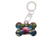Spirit of The Lotus Printing Acrylic Dog Bone Ornament Pet Tags Key Chain Holiday for Lovers Dogs Gift