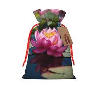 Spirit Of The Lotus Printing Christmas Drawstring Gift Bags For Xmas Birthday Wedding Party Present Sacks
