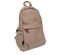 Spirit - Redcliffe Waterproof Sling Bag - Eco Friendly and Lightweight Rucksack with Multiple Pockets and Adjustable Strap - Versatile Medium Sized Travel Bag (Sand/Burgundy Zips)