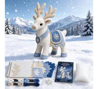 Spirit Reindeer Patch Sewing Kit, 3D Patchwork Deer DIY Craft Set for Beginners, Enchanted Forest Hand Stitching Art Gift Box