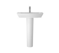 Spirit Soft Square 1 Tap Hole Ceramic Basin & Full Pedestal, 550mm - Balterley