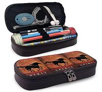 Spirit Stallion of The Cimarron Leather Pencil Case, Large Pencil Pen Case, Multi-Slot Pencil Bag Pouch Holder Box for School Office Adult Children