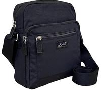 Spirit - Unisex Lightweight Splash Resistant Crossbody Bag - Medium Shoulder Bag with Multiple Pockets Travel Essentials with Adjustable Strap - 22cm W x 8.5cm H x 24cm (Black)