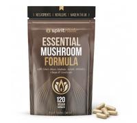 SPIRIT VITALE Essential Mushroom Formula | Immunity, Heart Heath, Calm, Wellbeing | Lion's Mane, Maitake, Reishi, Shiitake, Chaga & Cordyceps Mix | UK Certified | Readily Swallowed | No Aftertaste