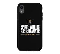 Spirit: Willing Flesh: Dramatic Romans 7 Christian Humor Case for iPhone XR