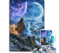 Spirit Wolf Mountain Valley Jigsaw Puzzle for Adults | Screen-free New Year present with home hobby for puzzle fans on weekends.