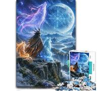 Spirit Wolf Mountain Valley Wooden Adult Puzzle 300 Pieces | Year-end puzzle gift for adults with tabletop activity for adults during indoor leisure.