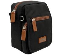 Spirit Womens Lightweight Small Multi Section Crossbody Shoulder Travel Holiday Nylon Waterproof Day Bag With Adjustable Strap 3938 (Black/Tan)…